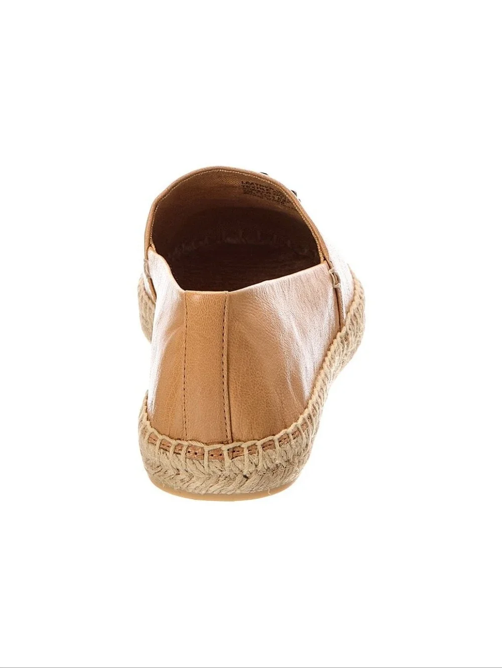 Tory Burch Tan Leather Espadrille Flat with Logo Accent NEW